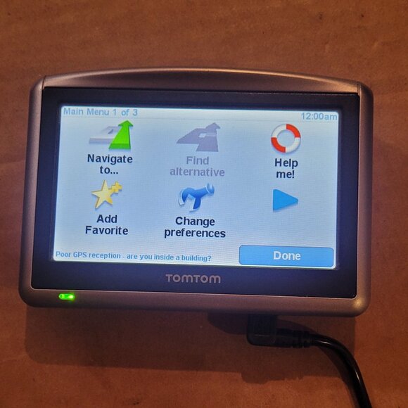 Vintage GPS TomTom One XL W/Case and 12V Automotive Power Cord - Picture 3 of 4